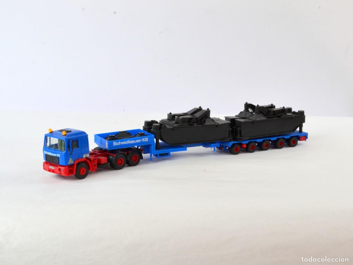 Coches a escala: Kibri Escala 1:87 H0 MAN F90 Transportes Pesados Schmidbauer Pies de Gr&uacute;a de Celos&iacute;a