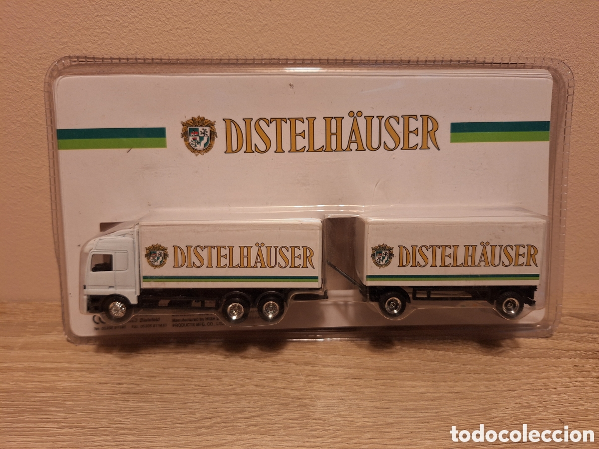 Coches a escala: CAMI&Oacute;N DISTELH&Auml;USER &ndash; WERBETRUCK &ndash; 1:87 H0 &ndash; HIGH PRODUCTS &ndash; ORIGINAL BLISTER