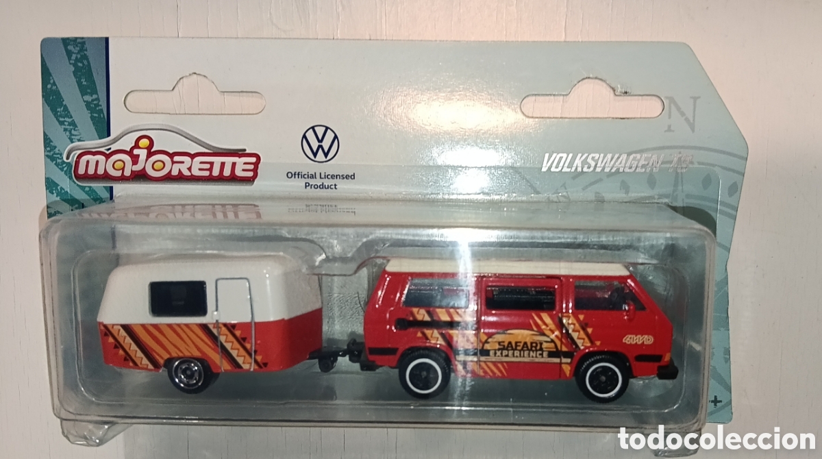 Coches a escala: MAJORETTE FURGONETA VOLKSWAGEN T3 CON CARAVANA