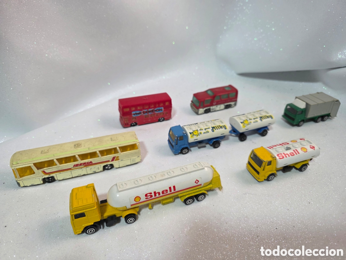 Coches a escala: Lote camiones y autobuses majorette clasicos