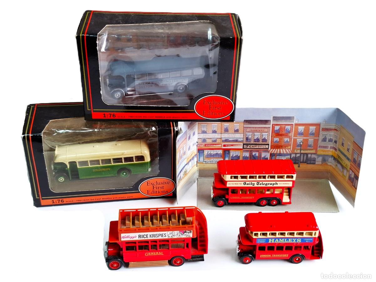 Coches a escala: LOTE DE AUTOBUSES VARIOS DE METAL ESCALA 1/76 - BRITANICOS