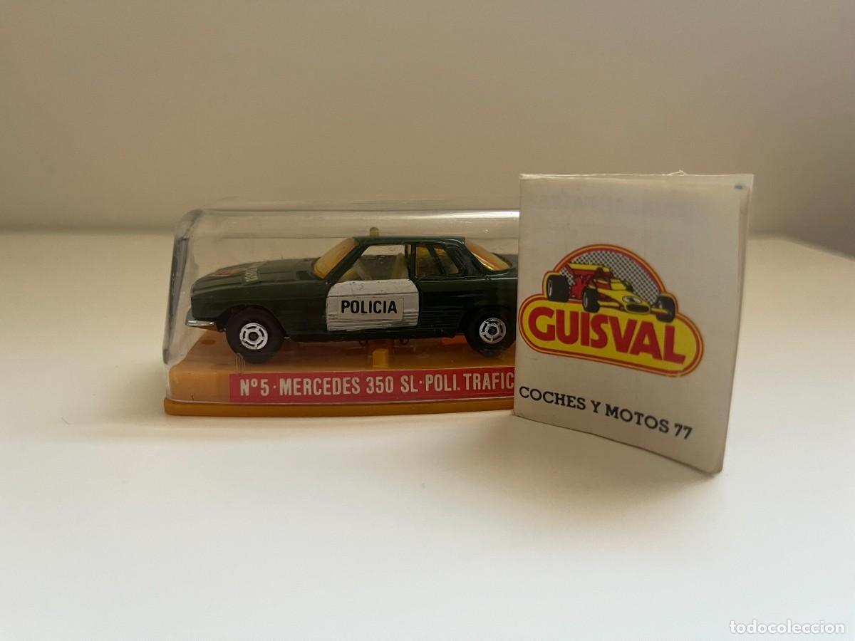 Coches a escala: Guisval N.&ordm; 5 Mercedes 350 SL Polic&iacute;a de Tr&aacute;fico - Edici&oacute;n Completa con Peana, Urna y Cat&aacute;logo Libre