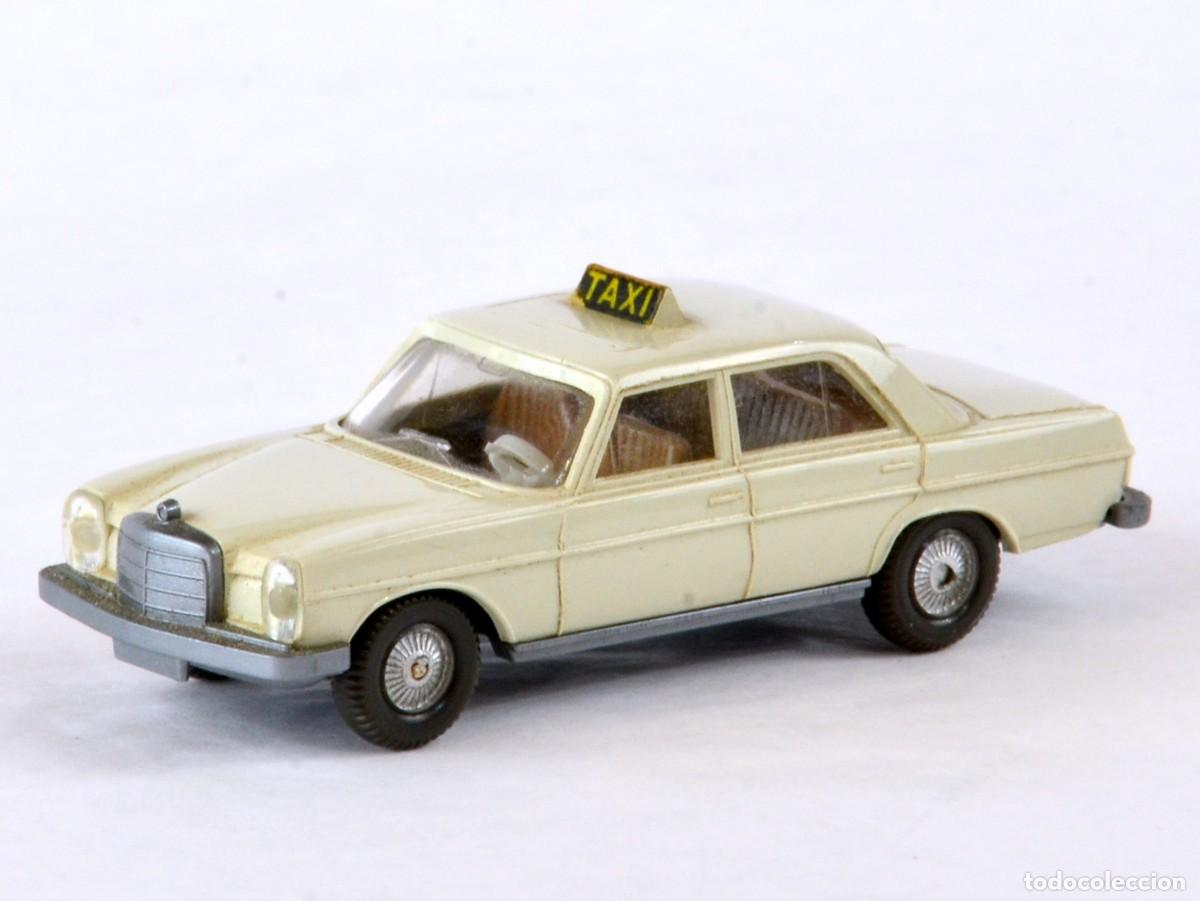 Coches a escala: Wiking Escala 1:87 H0 Antiguo Mercedes Benz 200/8 Taxi Blanco 1972 - 1984 Primera Serie