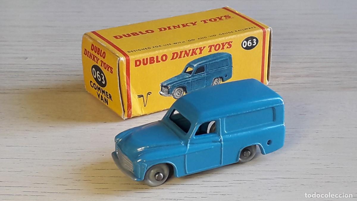Coches a escala: Commer Van furgoneta # 063, metal, 53 mm, DUBLO Dinky Toys Meccano England, original a&ntilde;os 50-60.
