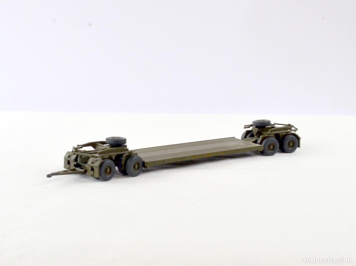 Coches a escala: Wiking 1:87 H0 Remolque Transportes Pesados Militar con 4 Ejes Orientables