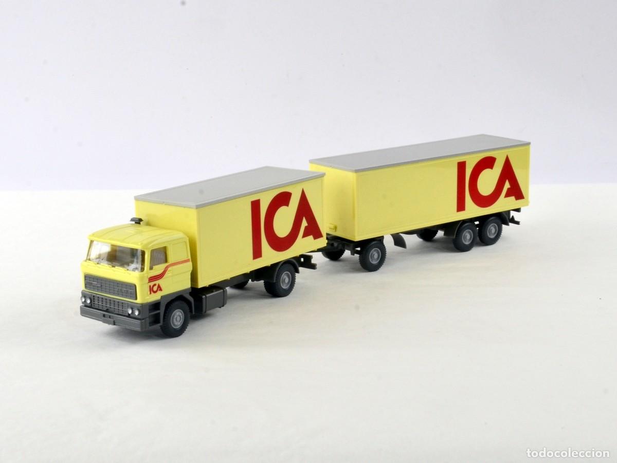 Coches a escala: Wiking Escala 1:87 H0 Cami&oacute;n DAF 3300 con Remolque ICA