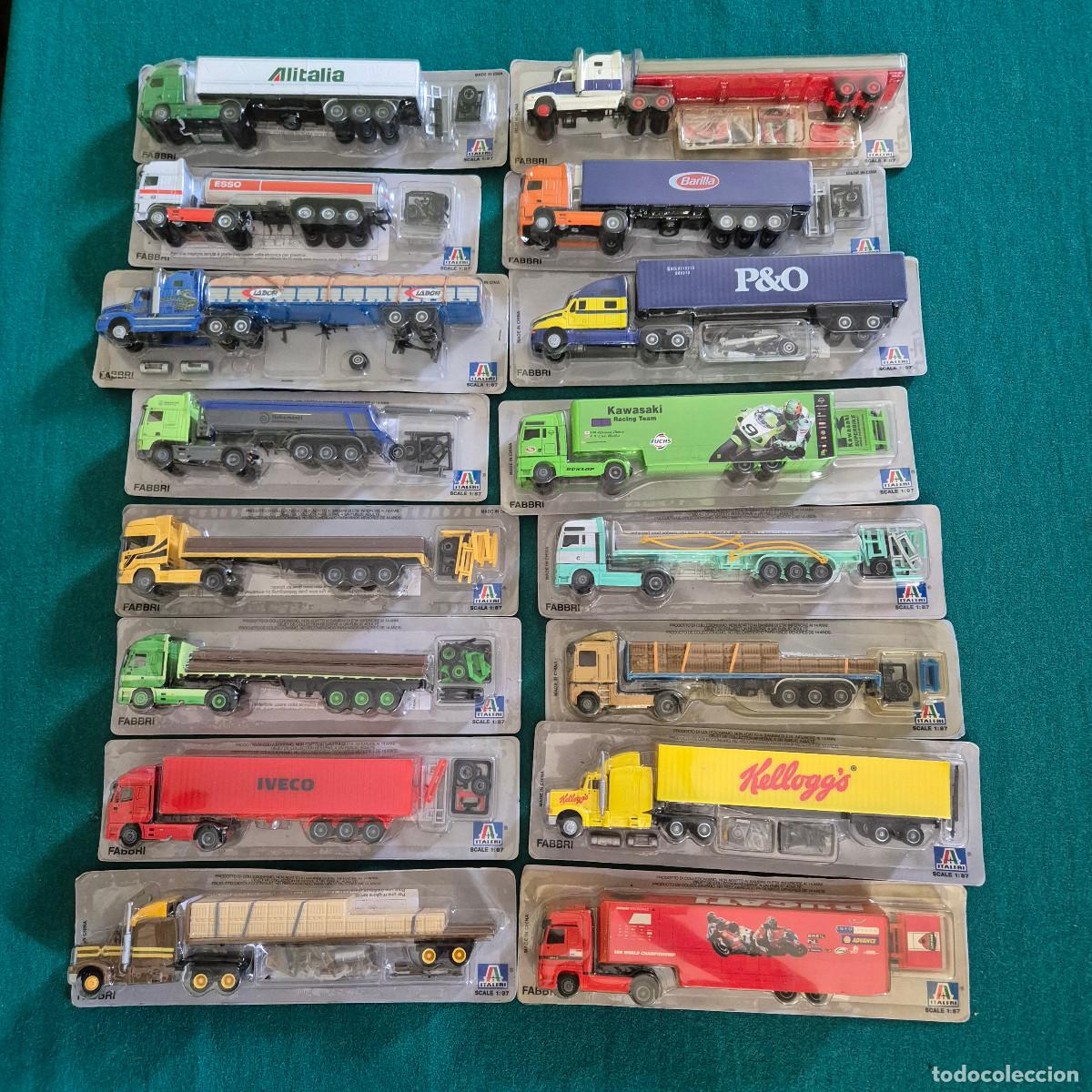 Voitures &agrave; l'&eacute;chelle: 16 CAMIONES TRAILER - ESC. 1/87 - FABBRI - ITALERI - EN BLISTER