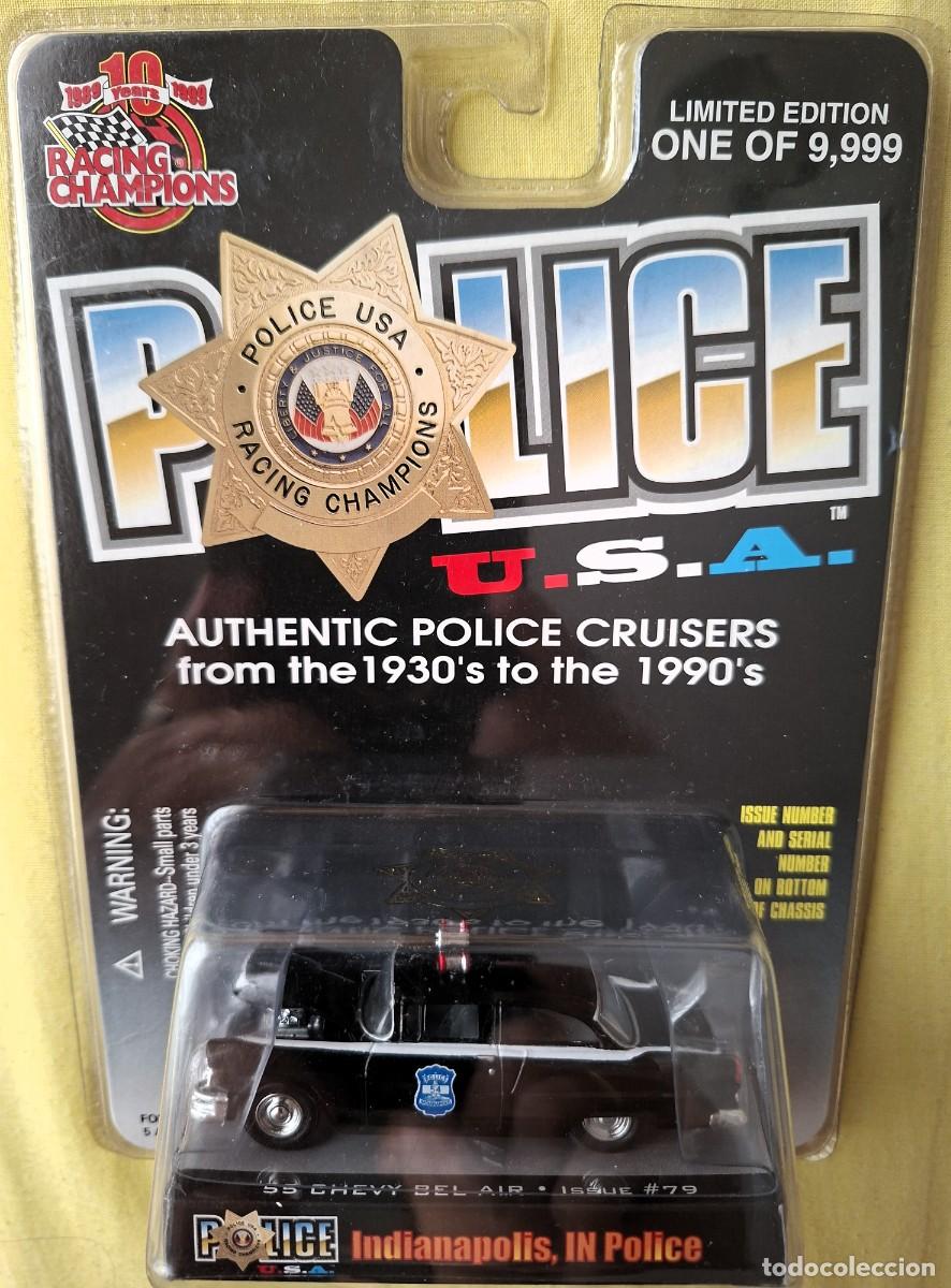Voitures &agrave; l'&eacute;chelle: Racing Champions 1955 Chevy Bel Air Indianapolis Police. escala 1:66