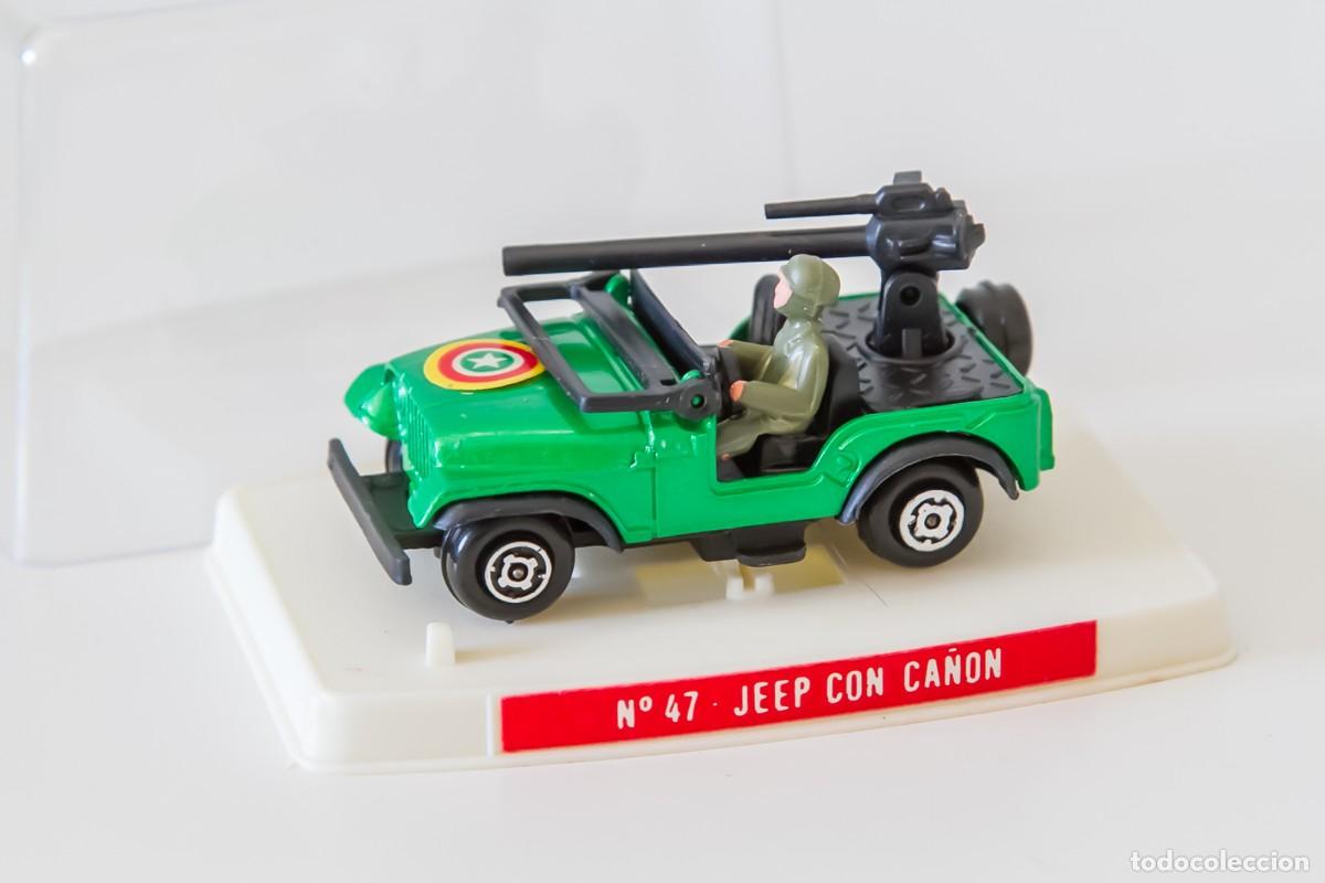 Coches a escala: Coche miniatura Guisval Jeep militar con ca&ntilde;on 47