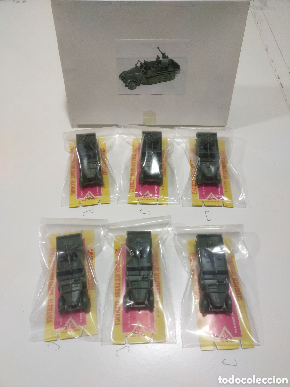 Coches a escala: Veh&iacute;culos Militares EKO H0 4042 Semioruga con ca&ntilde;on Alemania Antia&eacute;reo Kraus-Maffei caja de F&aacute;brica