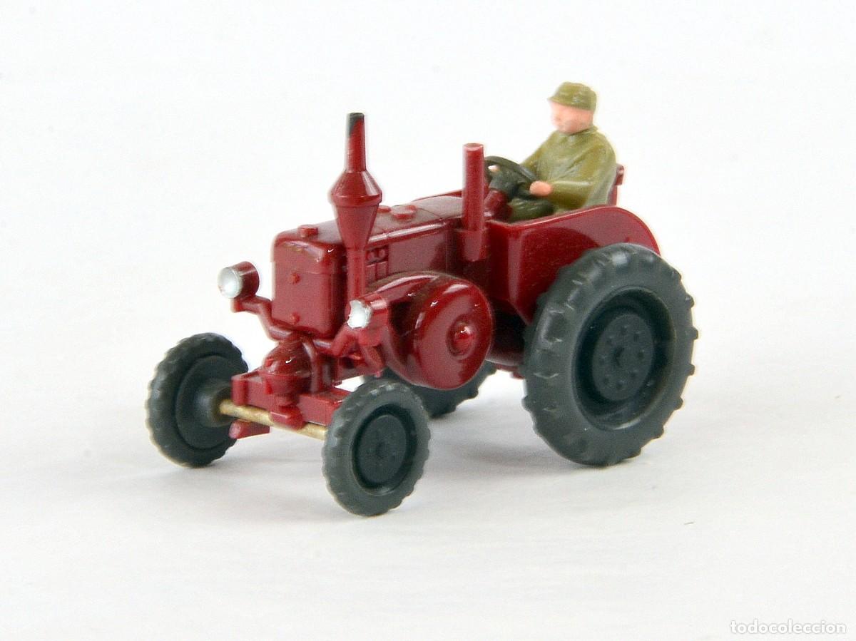 Coches a escala: Wiking Escala 1:87 H0 Tractor Lanz Bulldog con Figura