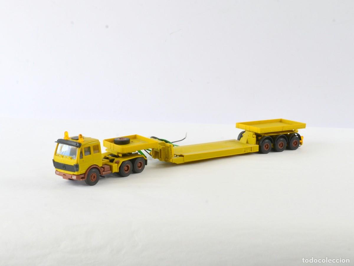Coches a escala: Kibri Escala 1:87 H0 Cami&oacute;n Articulado G&oacute;ndola Mercedes Benz NG Verde