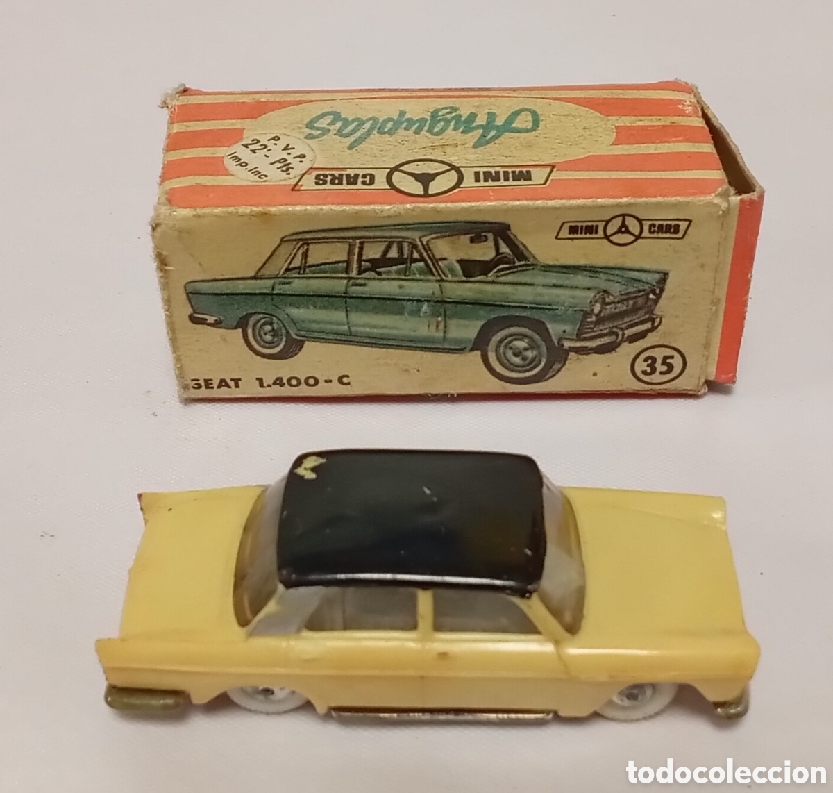 Coches a escala: Seat 1400 C n&deg;35 pl&aacute;stico esc 1/86 H0 Anguplas Mini cars