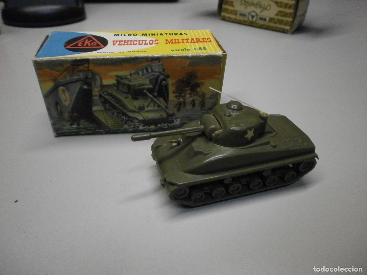 Coches a escala: micro miniaturas eko 1:88 vehiculos militares con caja m-4 sherman usa