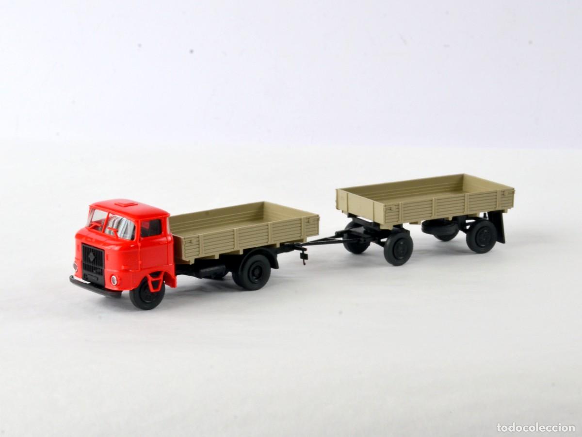 Coches a escala: S.E.S Minicar Escala 1:87 H0 Cami&oacute;n IFA W50 con Remolque, Cargados