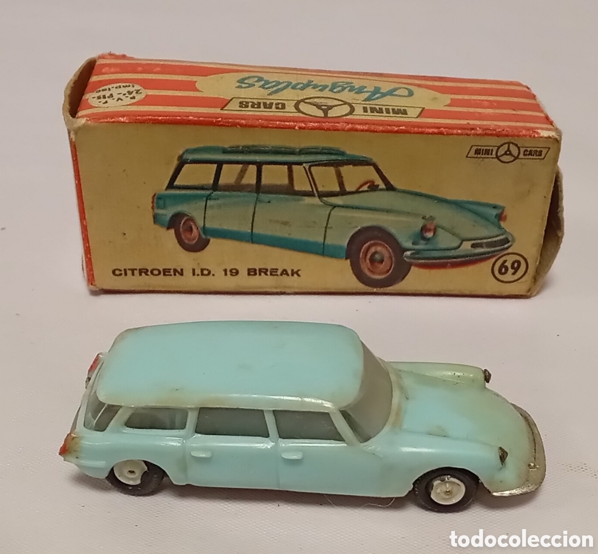 Coches a escala: Citro&euml;n I.D 19 break n&deg;69 pl&aacute;stico esc 1/86 H0 Anguplas Mini cars