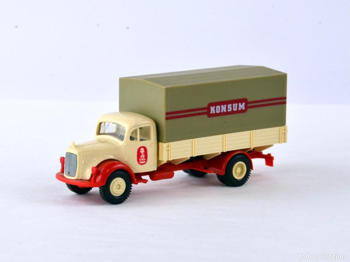 Coches a escala: Brekina Escala 1:87 H0 Cami&oacute;n Mercedes Benz L311 Konsum