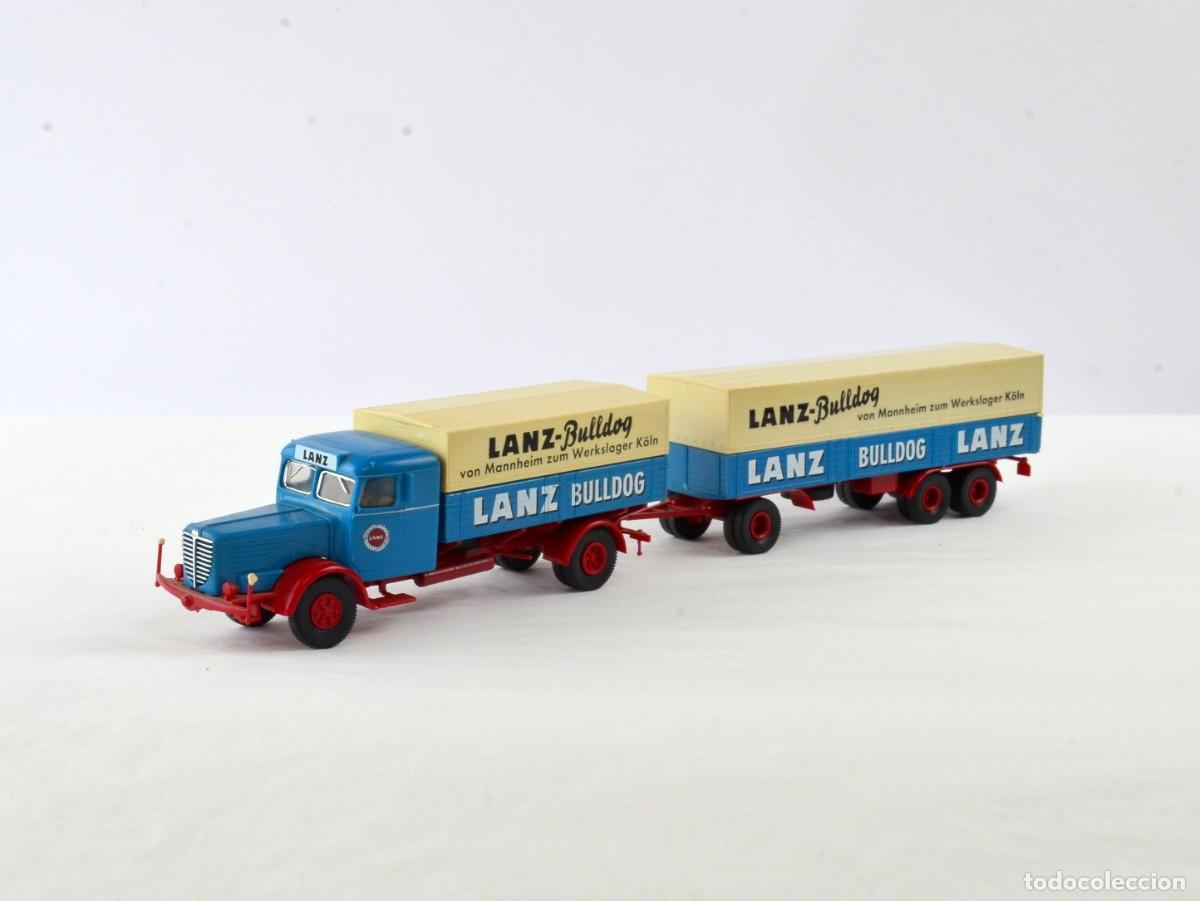 Carros em escala: Brekina Escala 1:87 H0 Cami&oacute;n B&uuml;ssing 8000 con Remolque Lanz