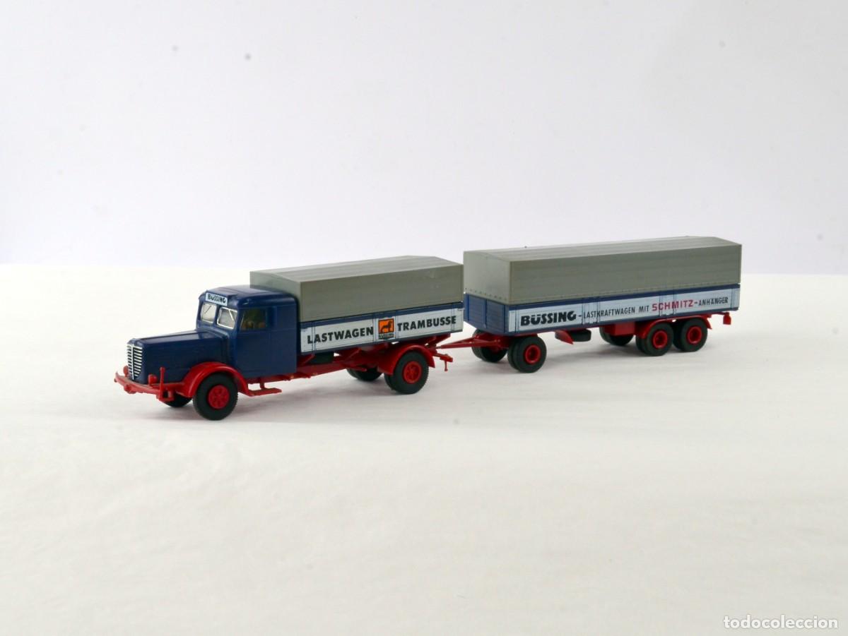 Model Cars: Brekina Escala 1:87 H0 Cami&oacute;n B&uuml;ssing 8000 con Remolque B&uuml;ssing Lastwagen