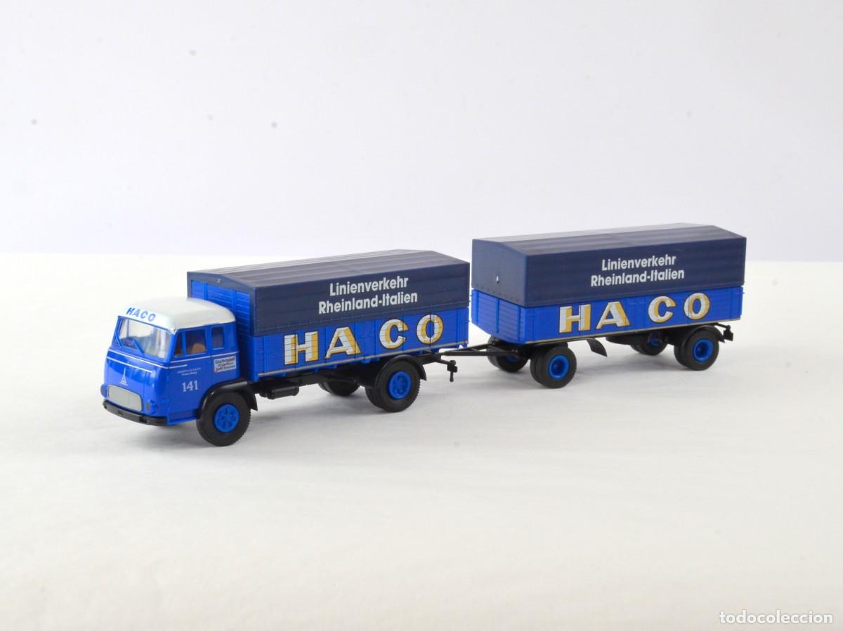 Model Cars: Brekina Escala 1:87 H0 Cami&oacute;n Magirus Deutz Pluto con Remolque Haco