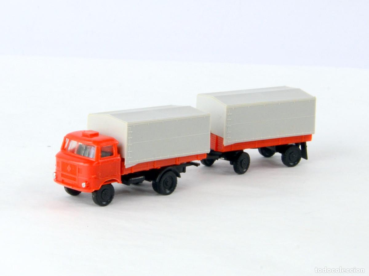 Carros em escala: VEB Berlinplast Escala TT 1:120 IFA W50 con Remolque Original RDA DDR Impecable con Caja
