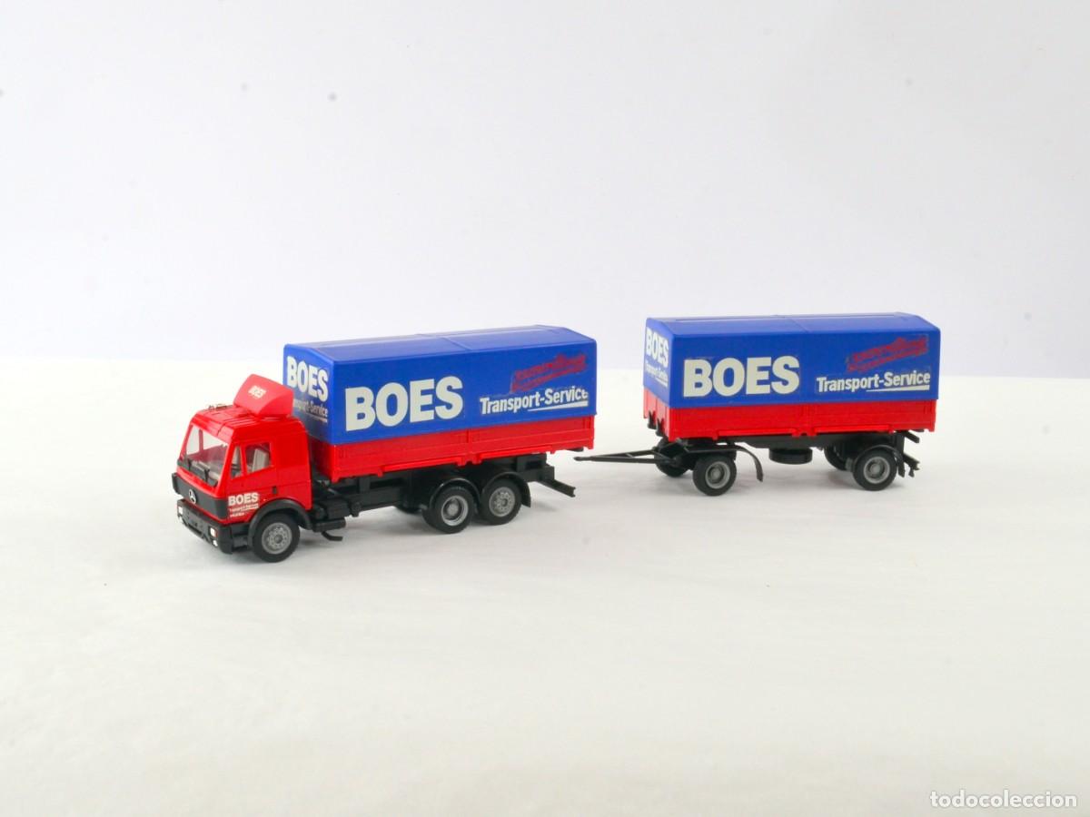Modellautos: Herpa Escala 1:87 H0 Mercedes Benz SK con Remolque Boes