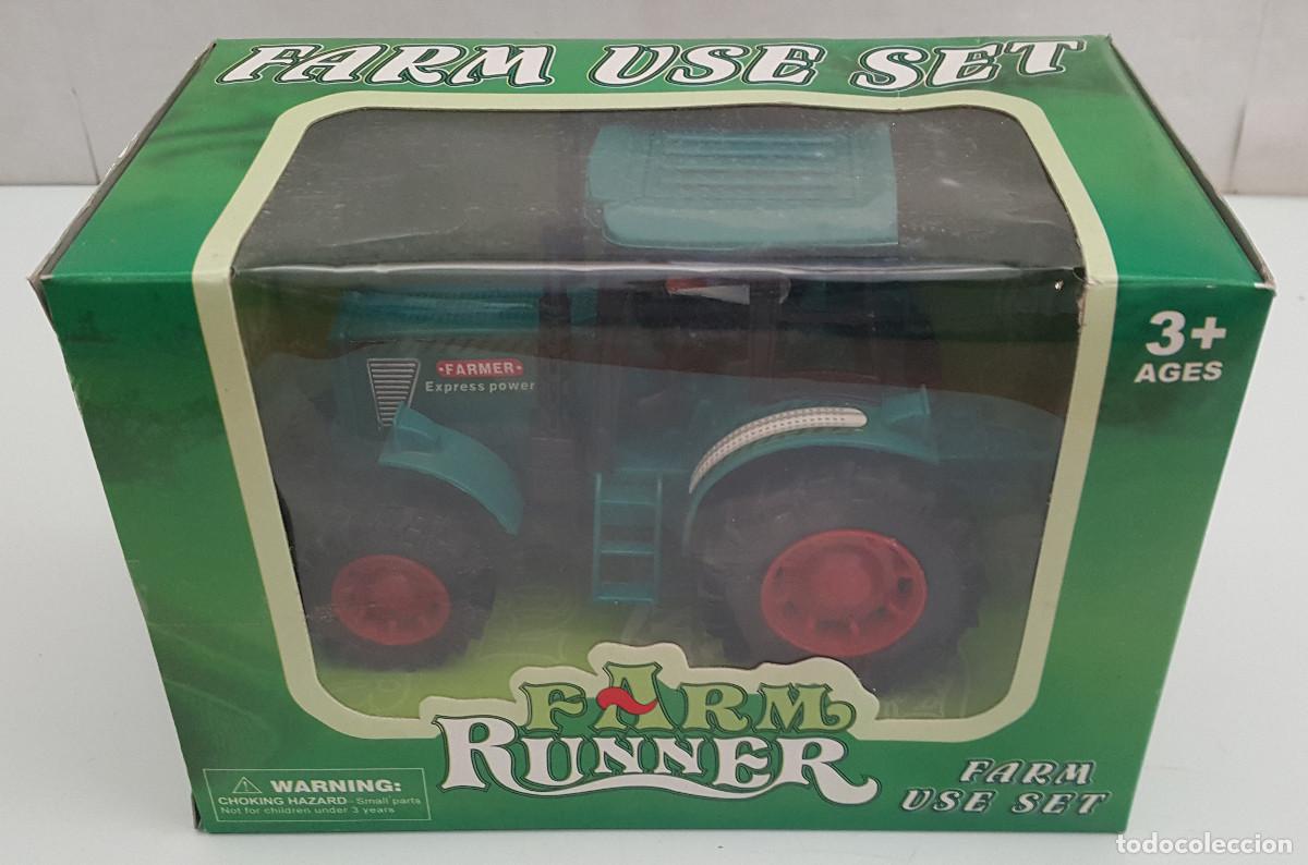 Coches a escala: TRACTOR DE JUGUETE FARMER EXPRESS POWER VERDE, FARM RUNNER, NUEVO EN CAJA 18 CM LARGO, PL&Aacute;STICO