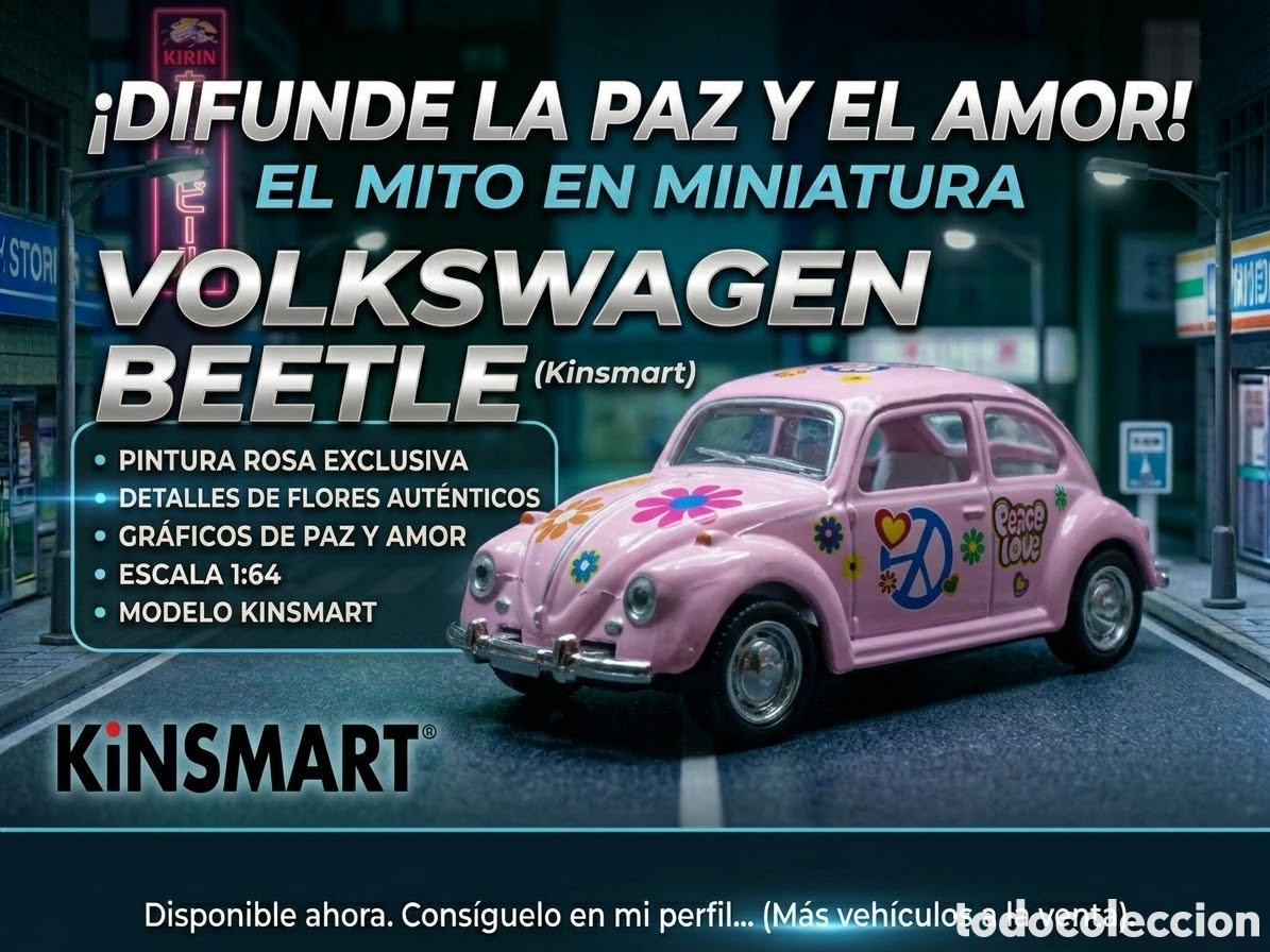 Coches a escala: KINSMART - Volkswagen Beetle - Foto 1