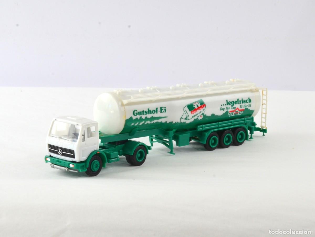 Coches a escala: Herpa Escala H0 1:87 Cami&oacute;n Articulado Silo Mercedes Benz NG Gutshof Ei