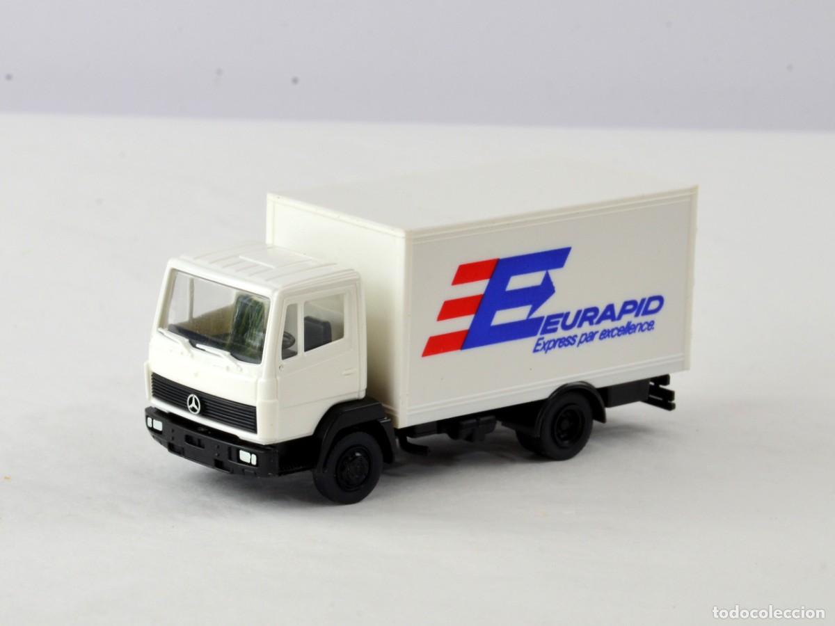 Coches a escala: Roskopf Escala 1:87 H0 Cami&oacute;n Mercedes Benz LN 2 814 Eurapid Impecable con Caja