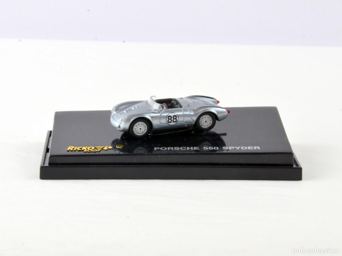 Coches a escala: Ricko Escala 1:87 H0 Porsche 550 Spyder Plata Impecable con Caja