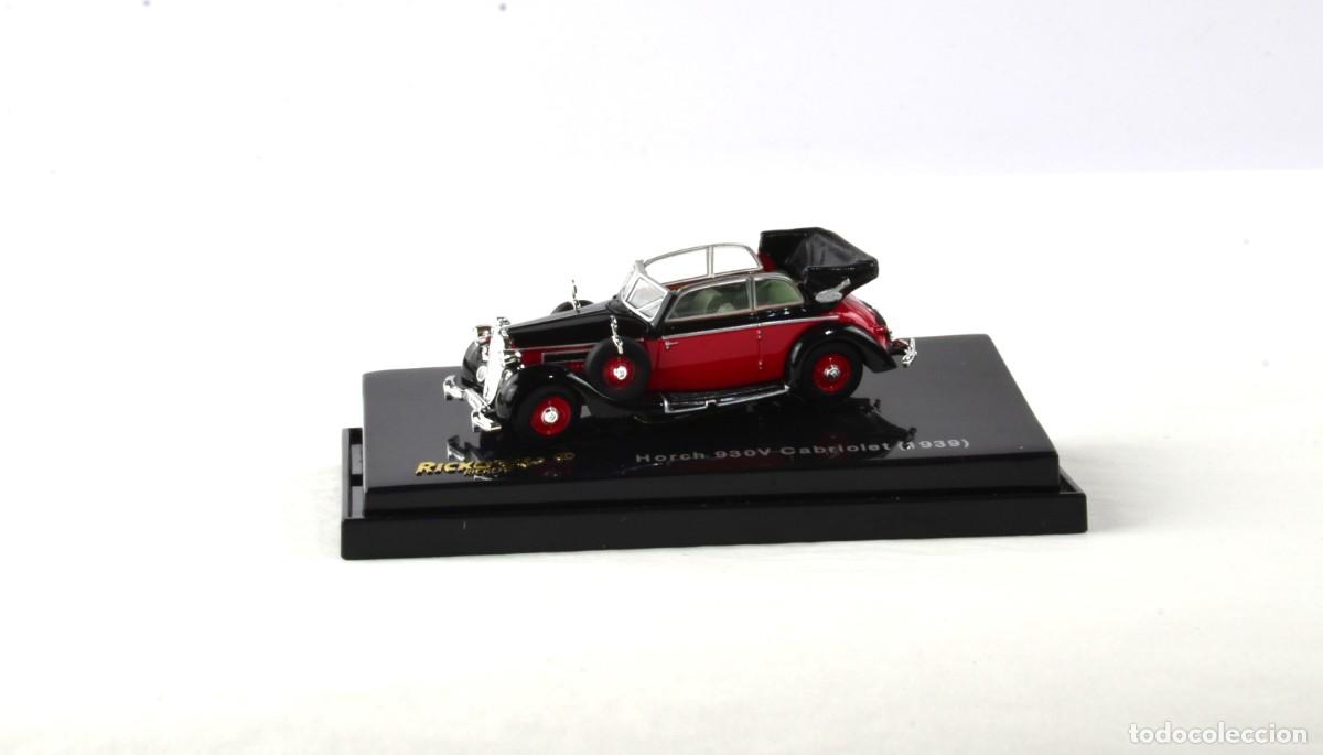 Coches a escala: Ricko Escala 1:87 H0 Horch 930V Cabriolet 1939 Rojo y Negro Impecable con Caja