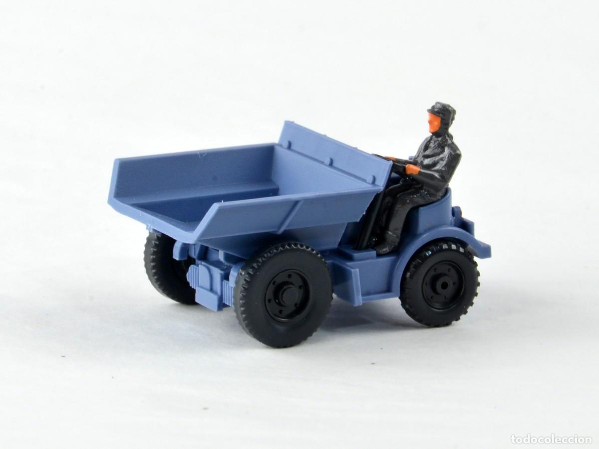 Coches a escala: Wiking Escala 1:87 H0 Dumper Volquete Azul Impecable con Caja