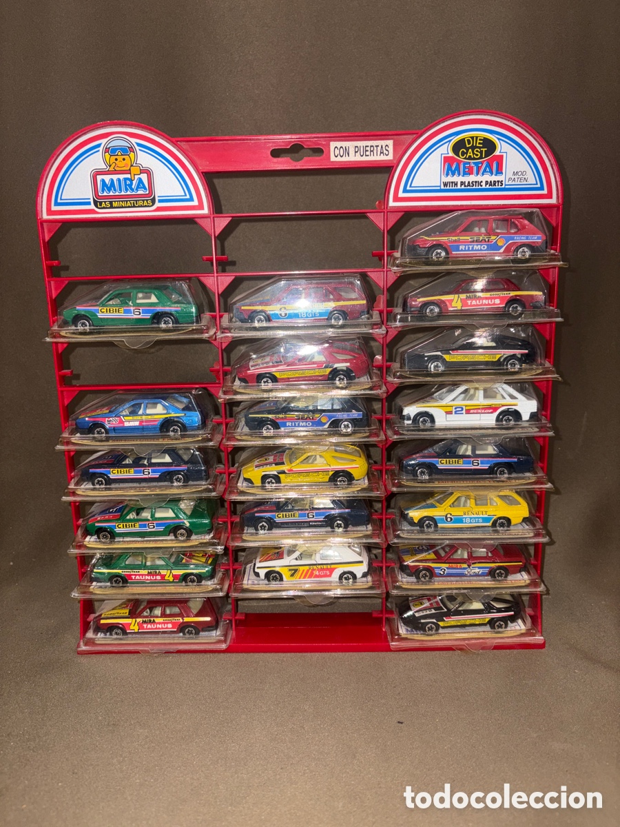 Coches a escala: EXPOSITOR DE 20 COCHES EN METAL ESCALA 1/64 DE LA CASA MIRA NUEVO SIN USO*VER FOTOS*