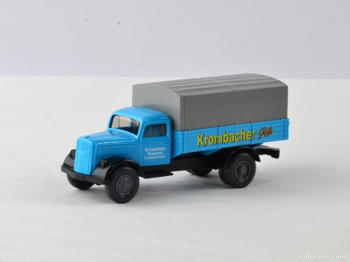 Coches a escala: Wiking Escala 1:87 H0 Opel Blitz 1938 Krombacher Impecable con Caja