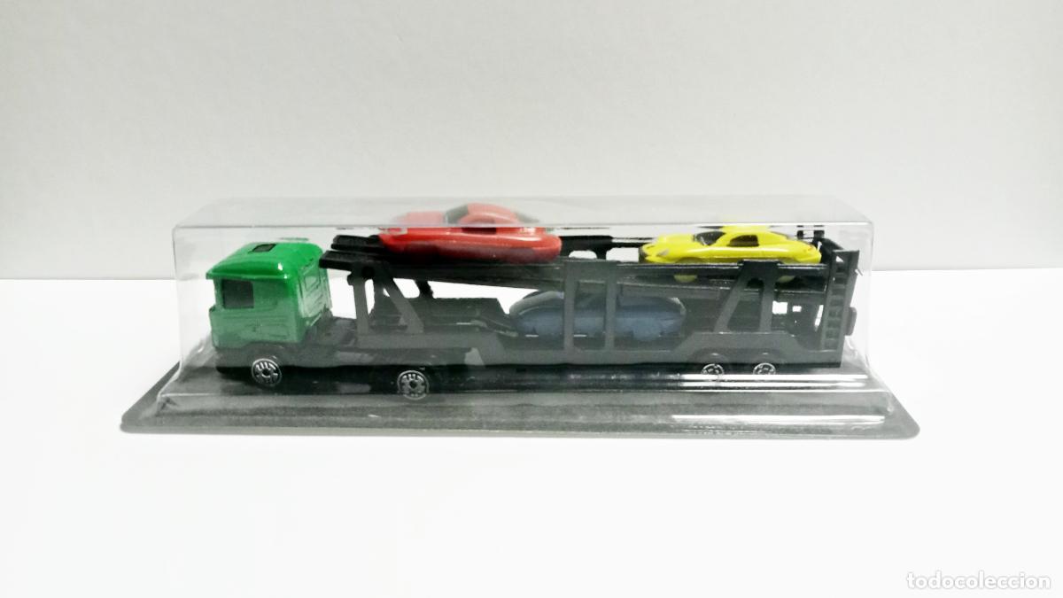 Coches a escala: CAMI&Oacute;N SCANIA TRAILER PORTACOCHES + 3 COCHES PORSCHE 911 ? GUISVAL ESCALA 1:87 JUGUETE TRANSPORTER