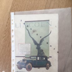 Coches: AUTOMOVILISMO - ANUNCIO DE LINCOLN - 1927