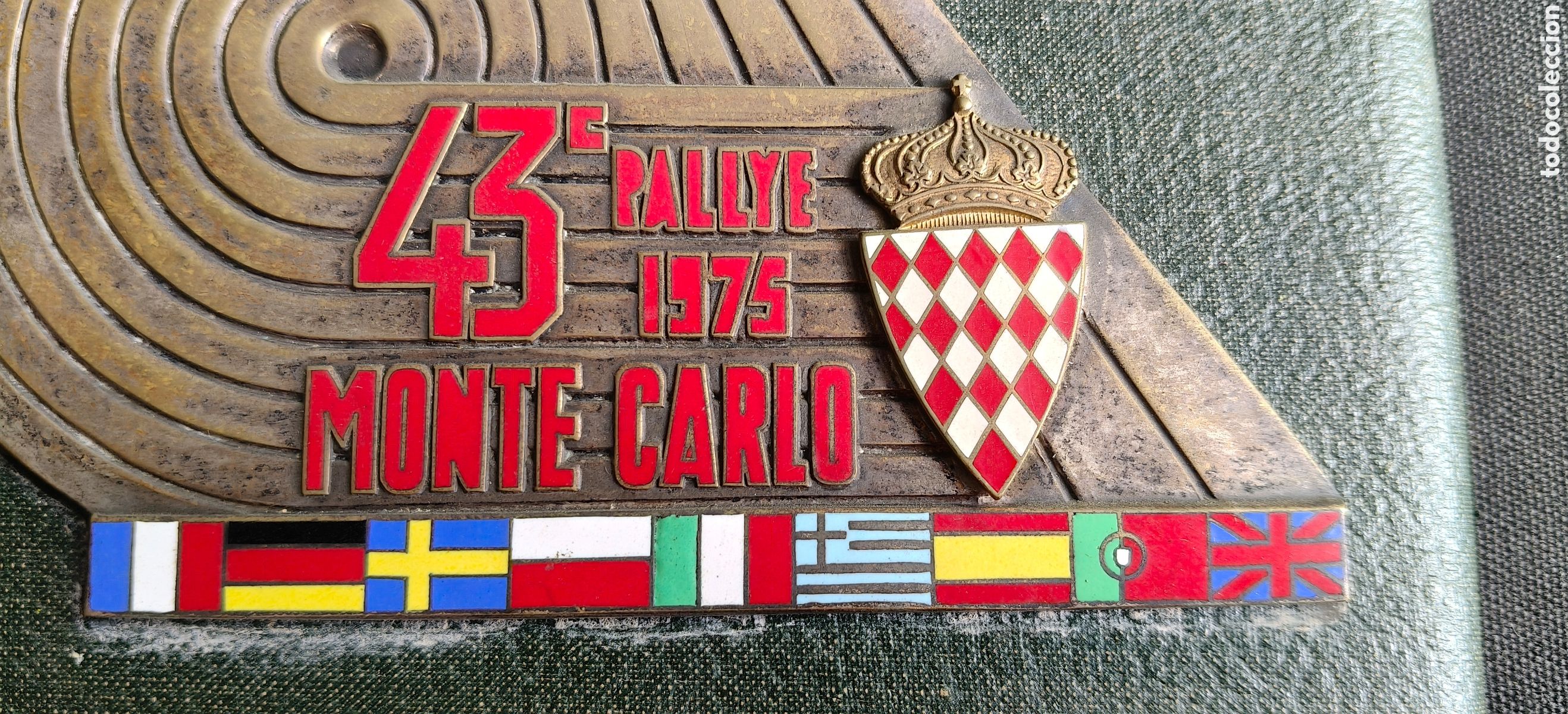 Coches: 1975 43&ordm; RALLYE MONTE CARLO PLACA PUBLICIDAD RARO