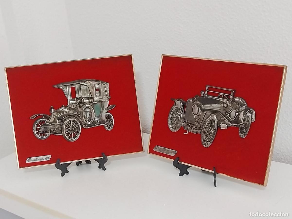 Coches: Pareja de Cuadros Vintage Rodex &ndash; Coches Cl&aacute;sicos (30x24 cm)