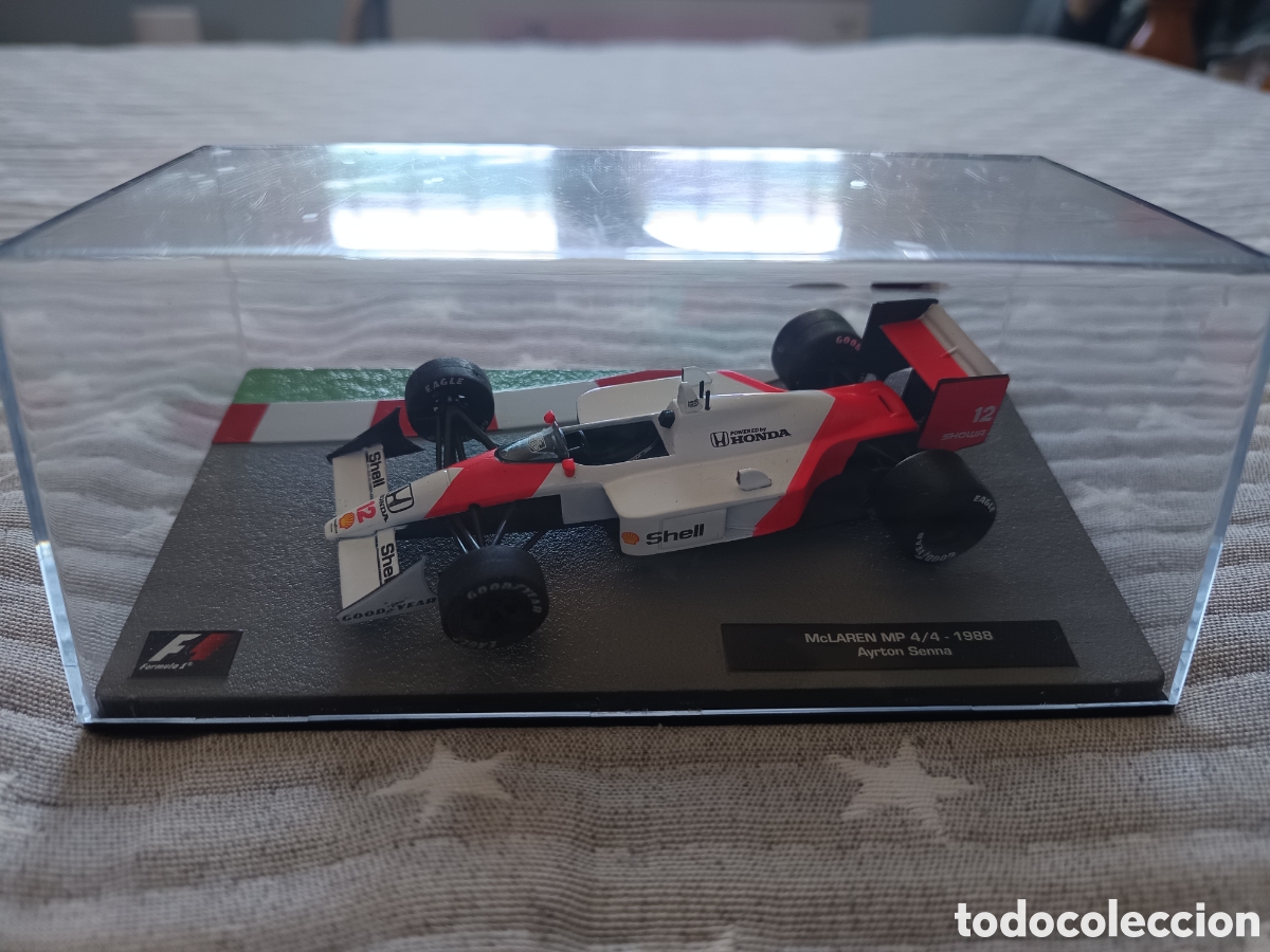 Coches: Coche F1 McLaren MP4/4 (1988) - Ayrton Senna - Escala 1:43 - Altaya / IXO (Con vitrina)