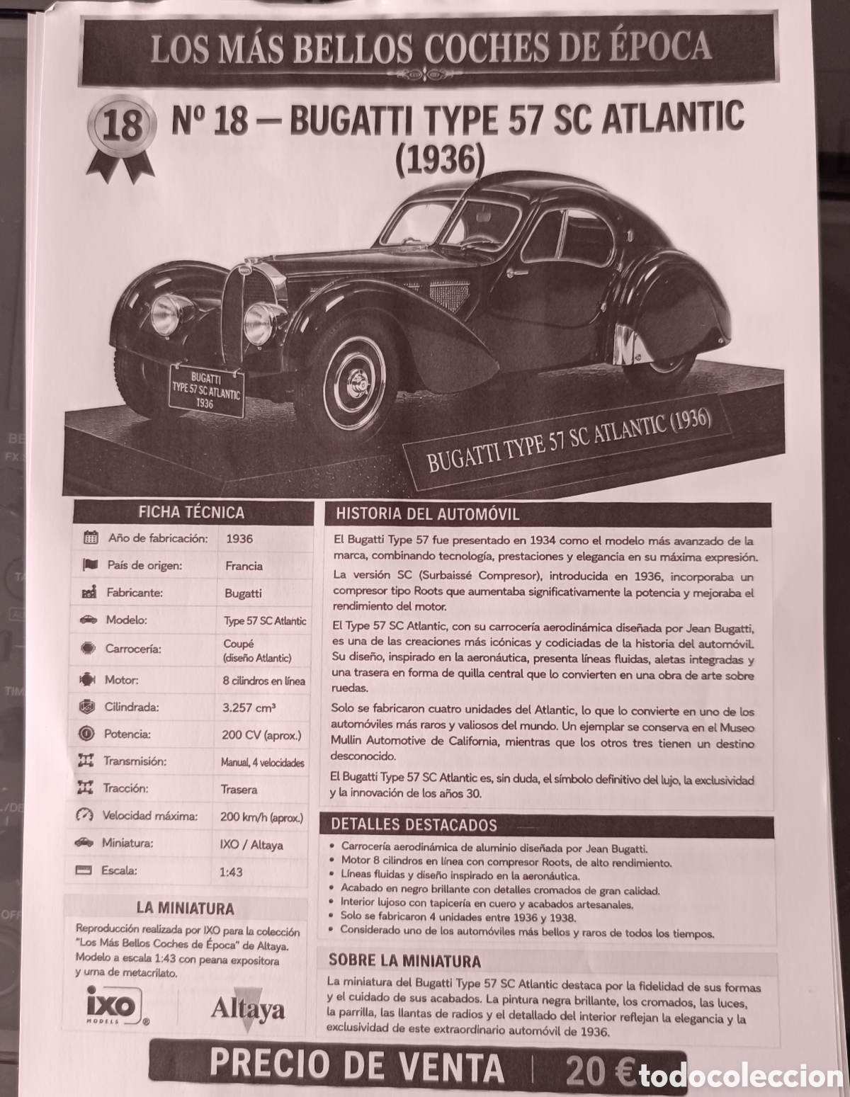 Coches: Bugatti Type 57 SC (1936) Muy raro - Foto 5