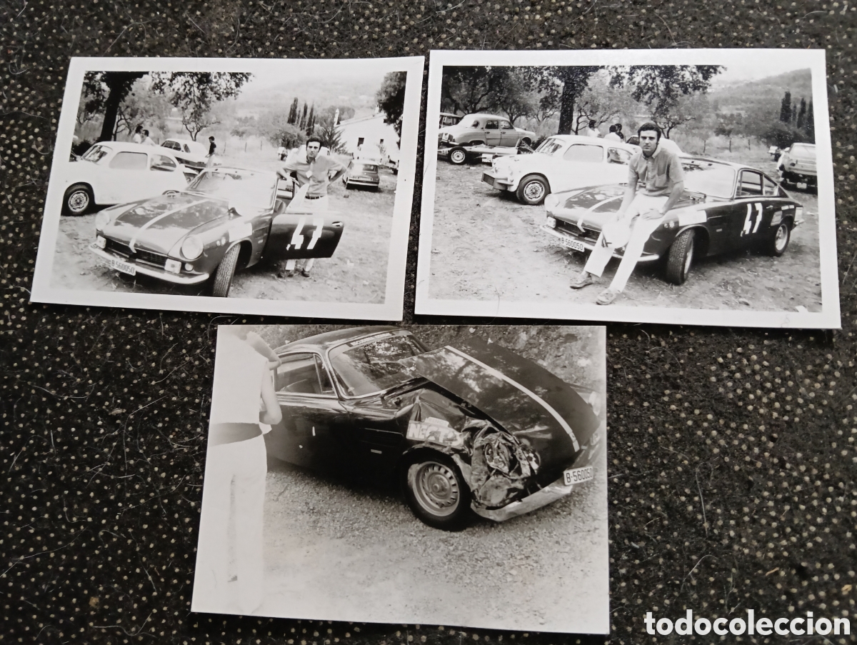 Coches: 3 Fotograf&iacute;as de un Fiat 1750 Nardi Coup&eacute; , en el Rally San Cugat - Tibidabo en los a&ntilde;os 60, conduci