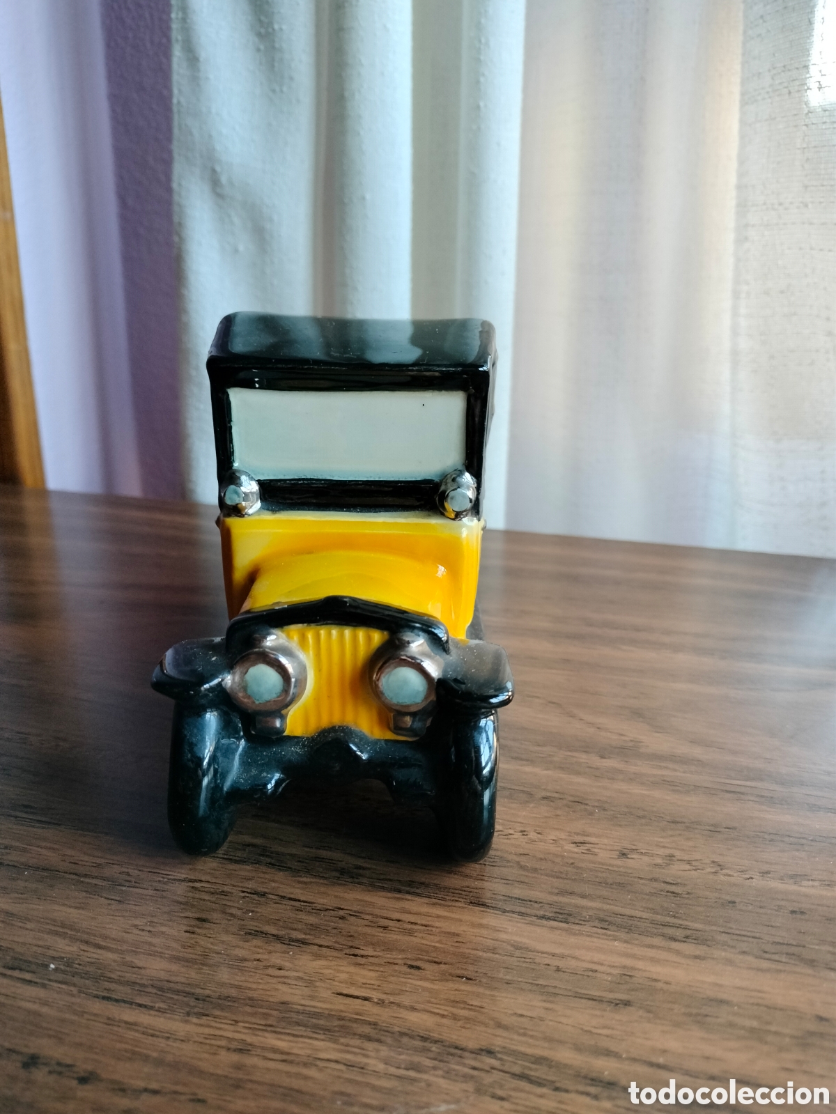 Coches: Hucha de cer&aacute;mica, coche. Antigua - Foto 2