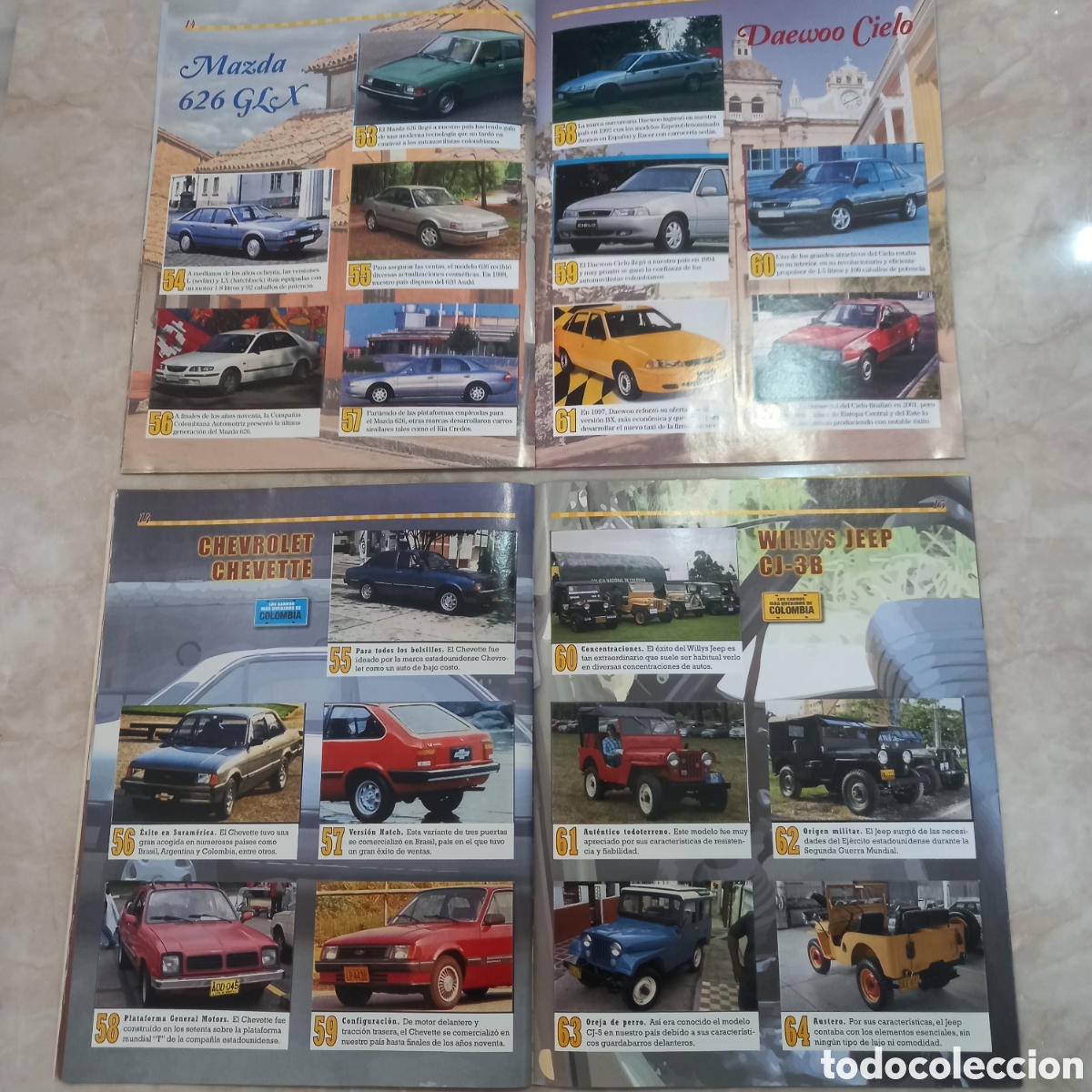 Coches: Dos album cromos lleno carros coches autom&oacute;viles Renault 4 6 12 9 21 toyota chevrolet mazda suzuki