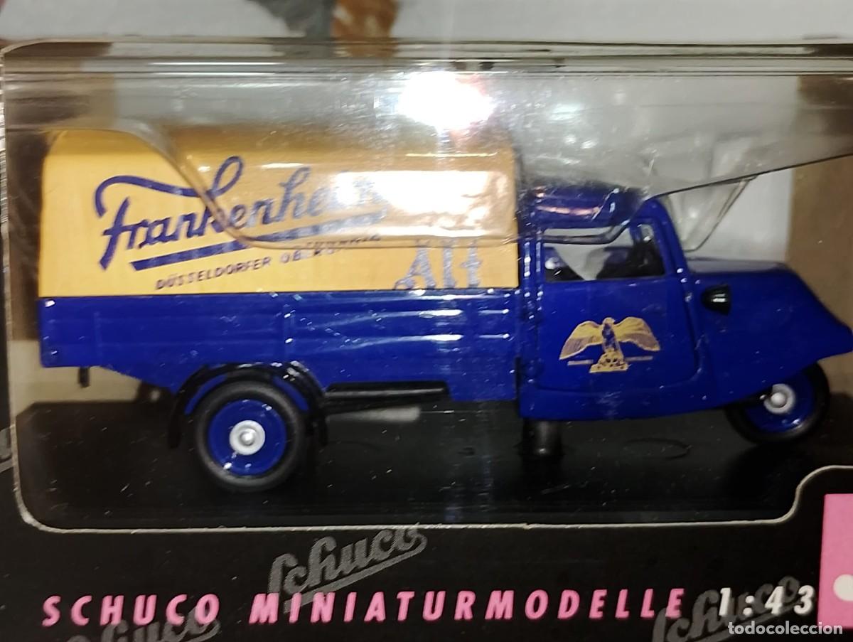 Coches: Schuco Tempo Dreirad Frankenheim Alt 1:43 &ndash; Veh&iacute;culo publicitario con peana y caja