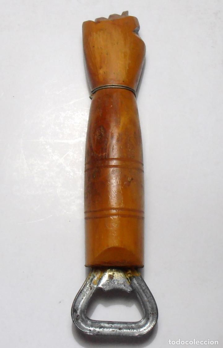 Abrebotellas y sacacorchos de colecci&oacute;n: FIGA DE MADERA, ABREBOTELLA - Foto 3