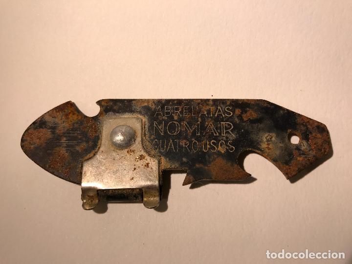 Abrebotellas y sacacorchos de colecci&oacute;n: Antiguo Abrelatas Nomar cuatro usos - Foto 1