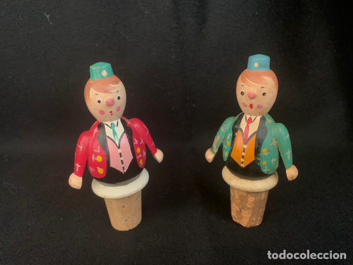 Abrebotellas y sacacorchos de colecci&oacute;n: Pareja de corchos de botellas de madera - Foto 5