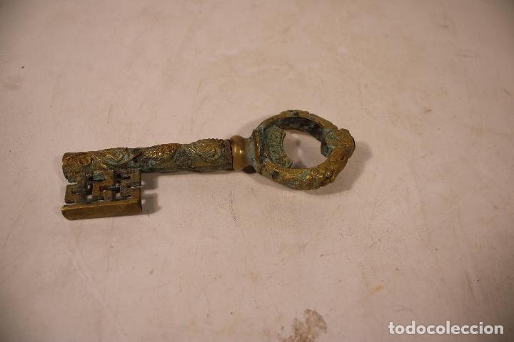 Abrebotellas y sacacorchos de colecci&oacute;n: sacacorchos llave de bronce - Foto 3
