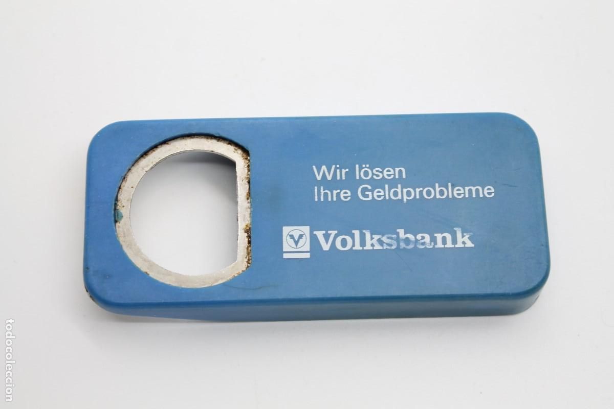 Ouvre-bouteilles et tire-bouchons &agrave; collectionner : abridor VOLKSBANK abrebotellas destapador flaschen&ouml;ffner